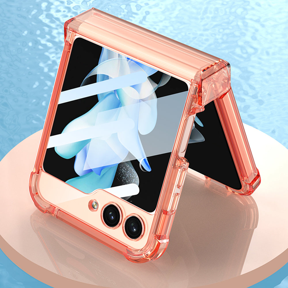 GKK pro Samsung Galaxy Z Flip5 5G pouzdro na telefon Vyztužené rohy TPU kryt s fólií z tvrzeného skla GKK pro Samsung Galaxy Z Flip5 5G pouzdro na telefon Vyztužené rohy TPU kryt s fólií z tvrzeného skla
